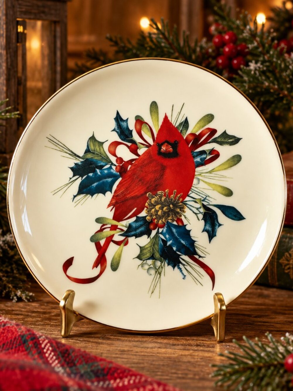 Lenox Winter Greetings Cardinal Plate 6.5" Catherine McClung Christmas Like New